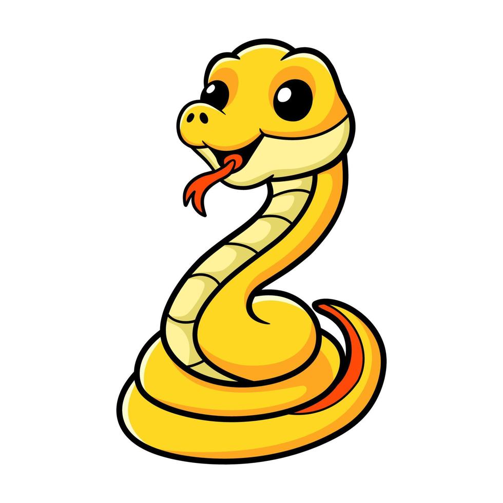 Cute yellow insularis snake cartoon vector