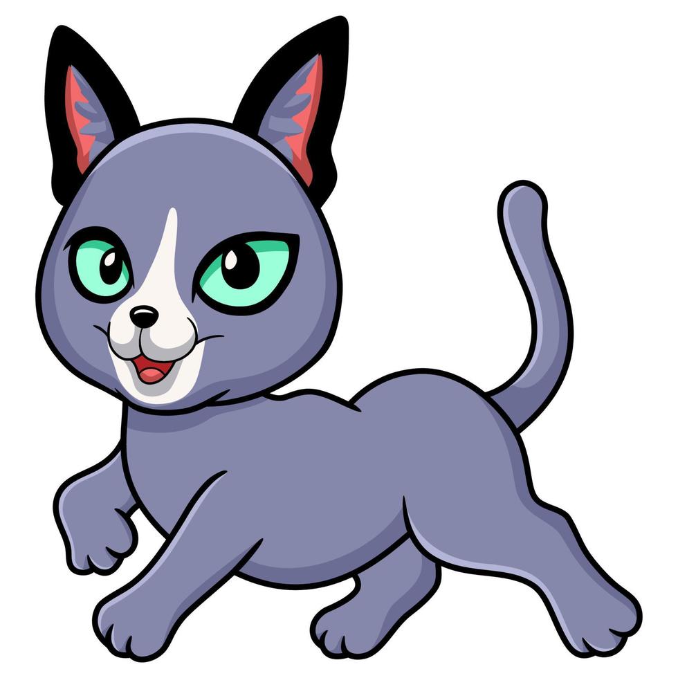 Cute russian blue cat cartoon vector