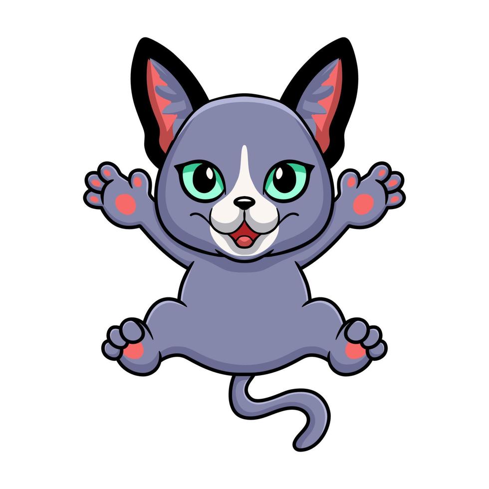 Cute russian blue cat cartoon vector