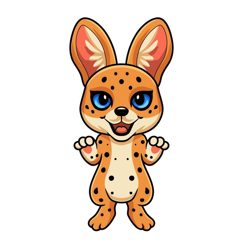 Cute serval cat cartoon standing vector