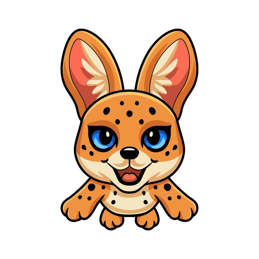 Cute serval cat cartoon flying vector