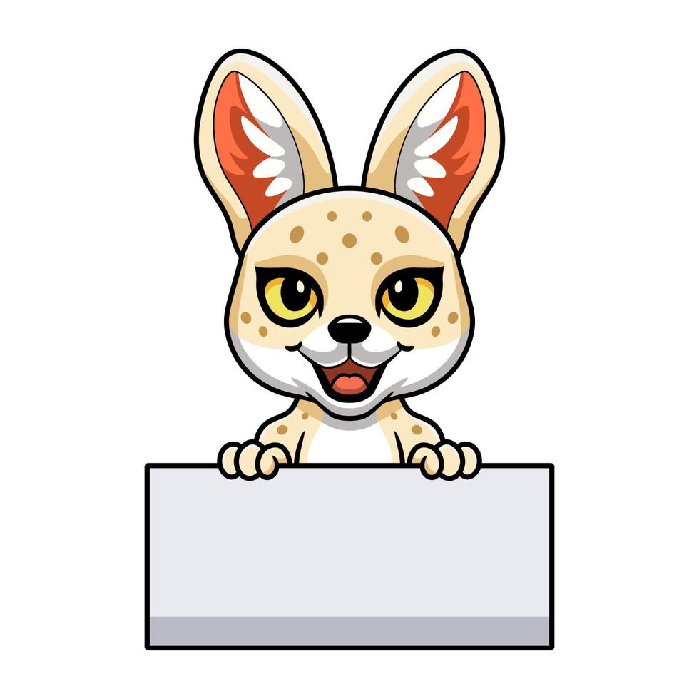 Cute pharaoh cat cartoon holding blank sign vector