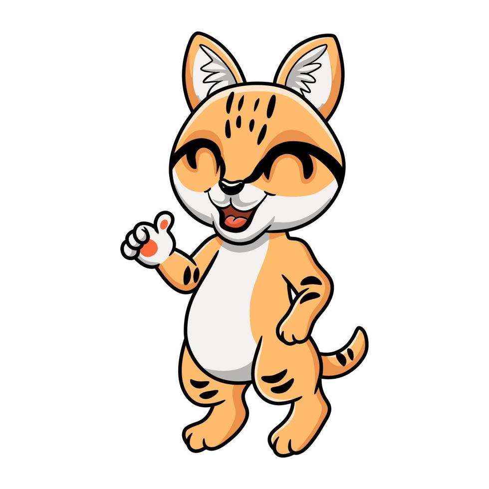 Cute sand cat cartoon giving thumbs up vector