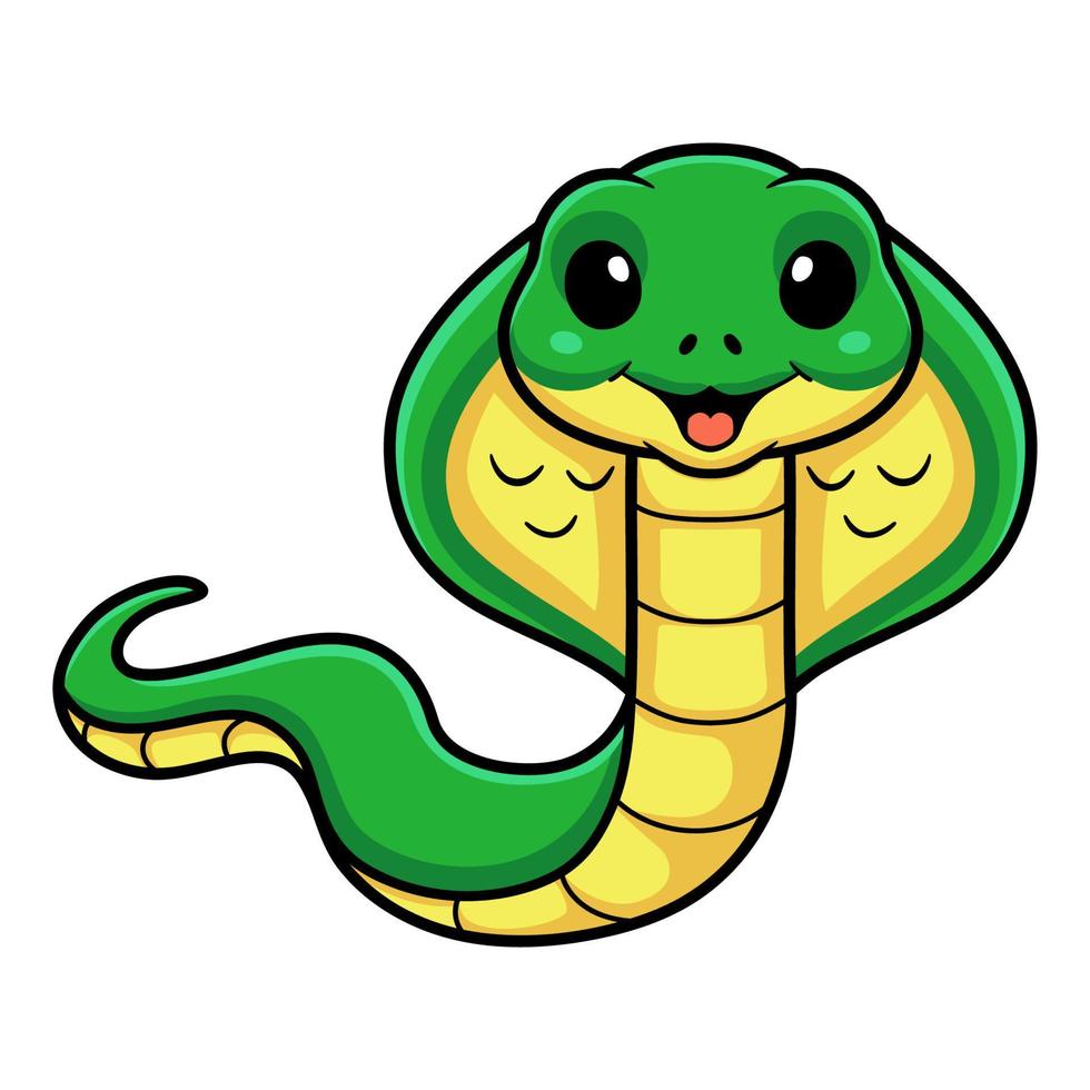 Cute little cobra snake cartoon vector