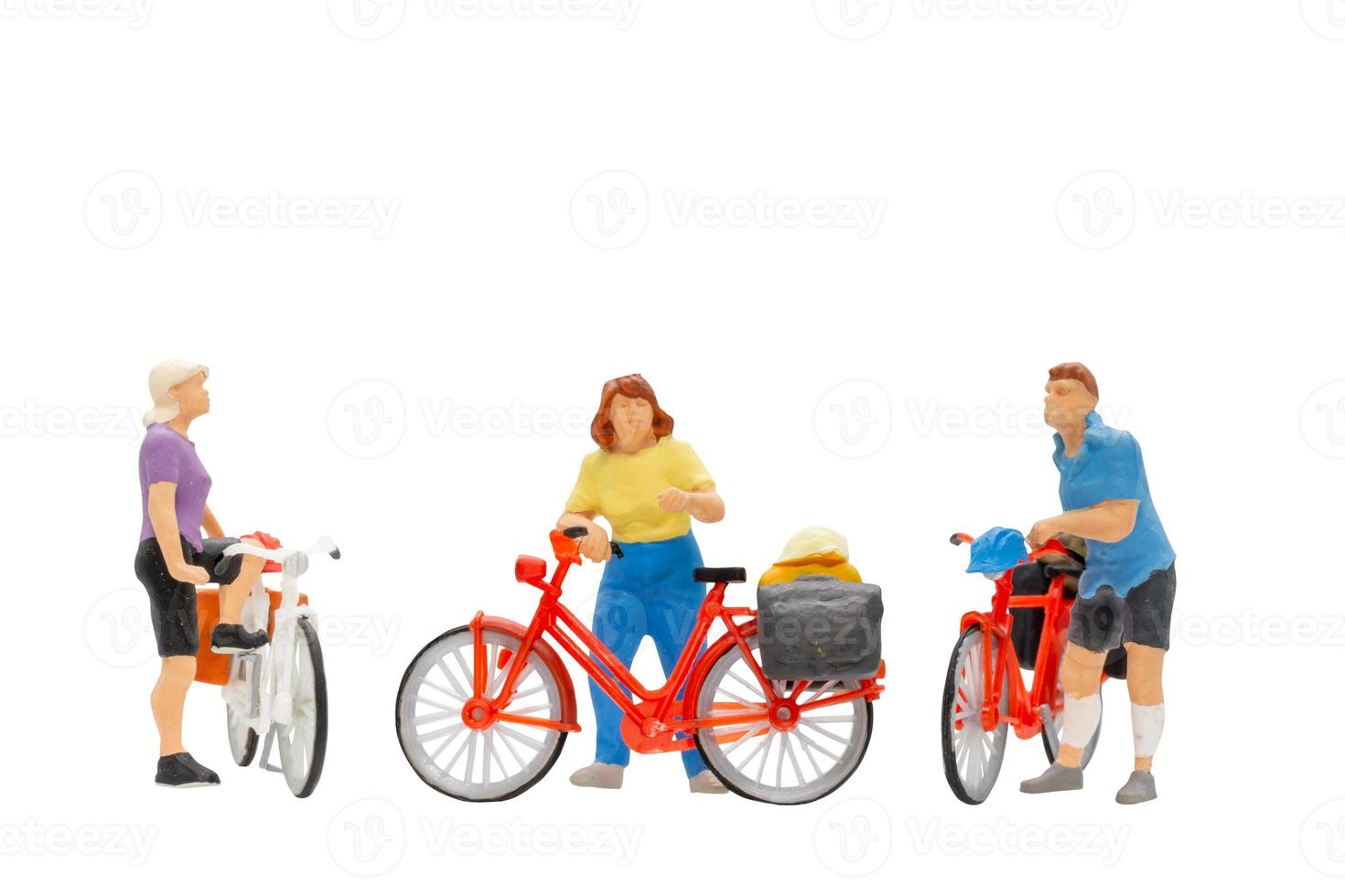 Cyclist with a saddle bag isolated on white background with clipping path photo