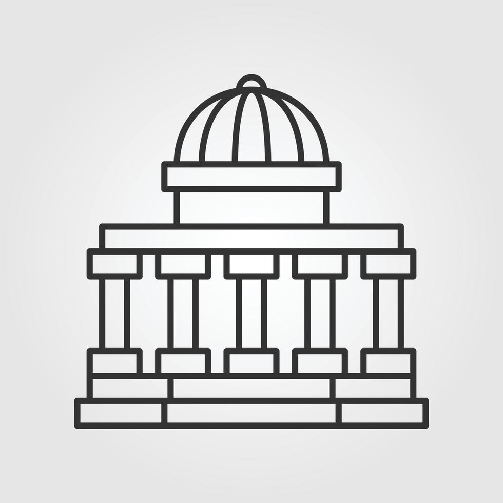 Home building vector outline icon style illustration.