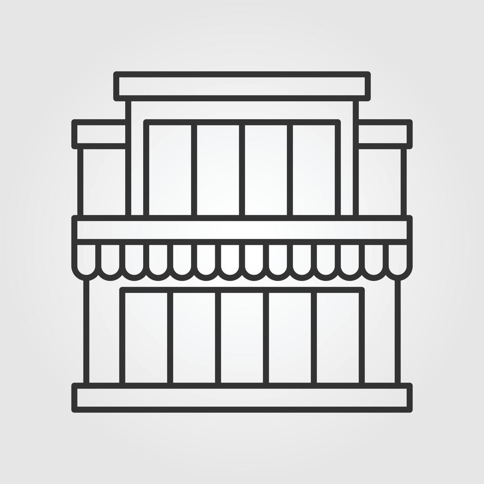 Home building vector outline icon style illustration.
