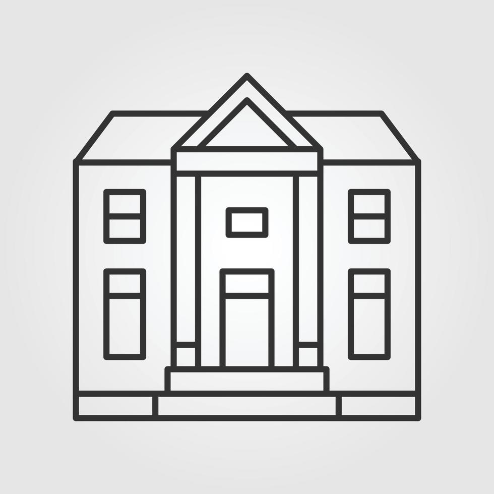 Home building vector outline icon style illustration.