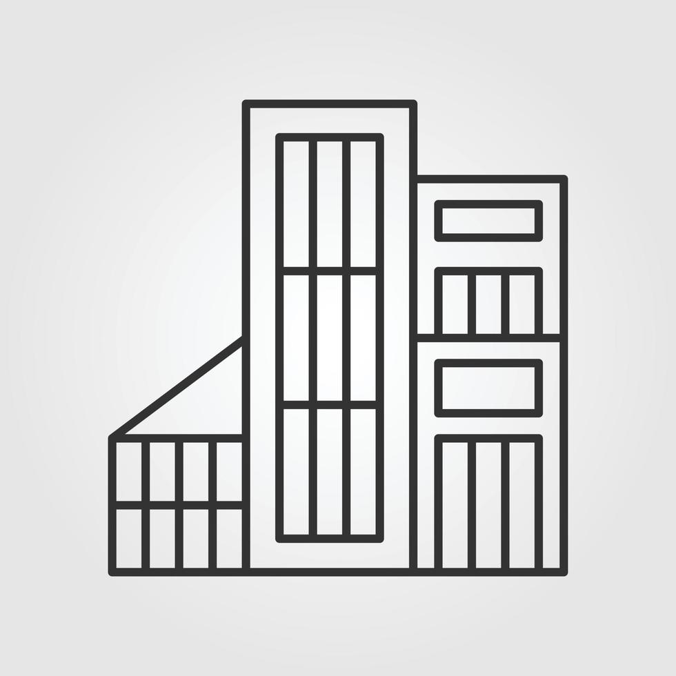 Home building vector outline icon style illustration.