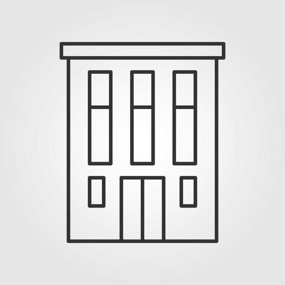 Home building vector outline icon style illustration.