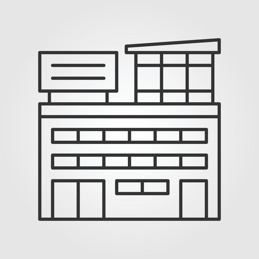 Home building vector outline icon style illustration.