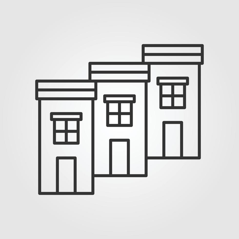 Home building vector outline icon style illustration.