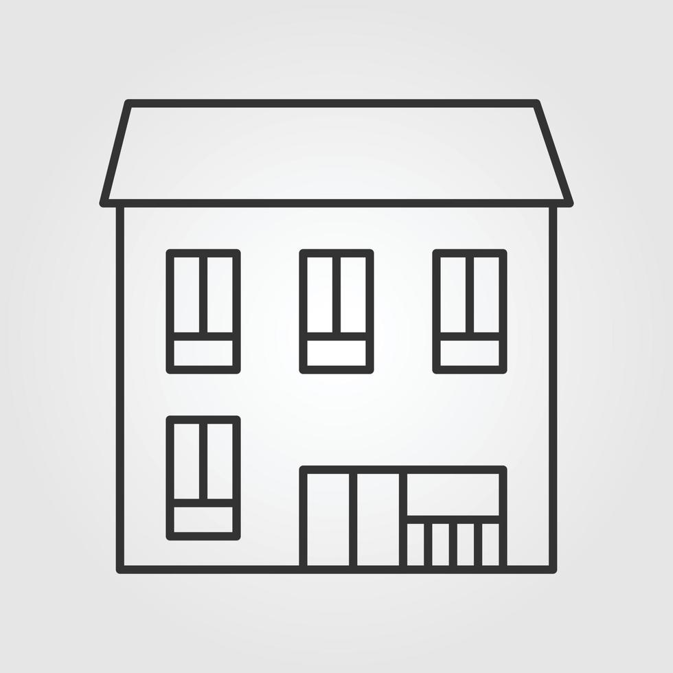 Home building vector outline icon style illustration.