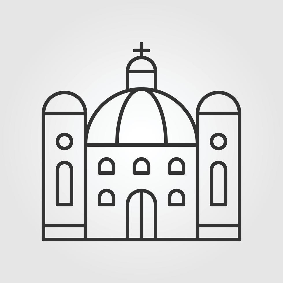 Home building vector outline icon style illustration.
