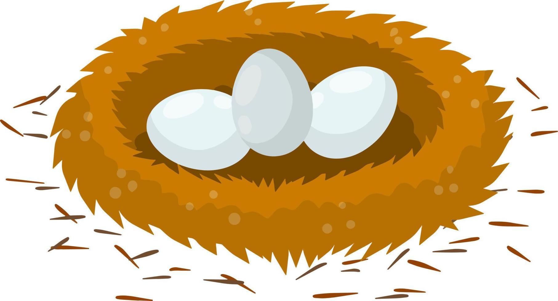 Nest and egg. Place for Chicks. Cartoon flat illustration. element of nature and forests. Wildlife. Bird house vector