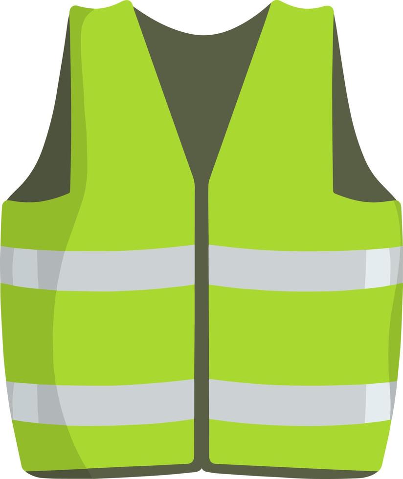 ropa de trabajo verde con rayas. elemento de uniforme de constructor y personal técnico. ilustración de icono plano vector