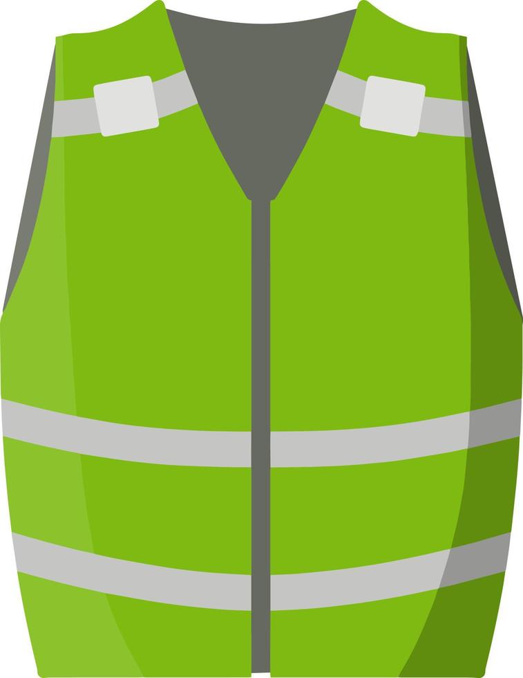Green work clothes with stripes. Element of uniform of Builder and technical personnel. Flat icon illustration vector