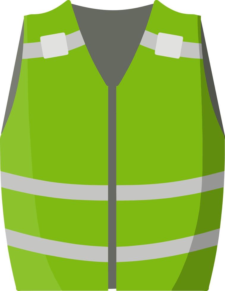 ropa de trabajo verde con rayas. elemento de uniforme de constructor y personal técnico. ilustración de icono plano vector