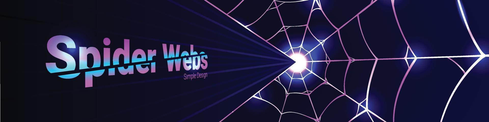 banner de fondo de tela de araña púrpura elegante con luz de brillo vector