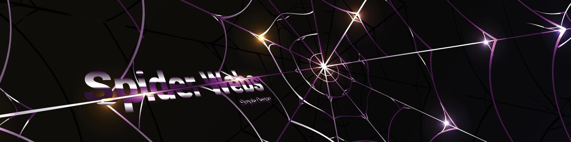 elegant purple spider web background banner with glitter light vector