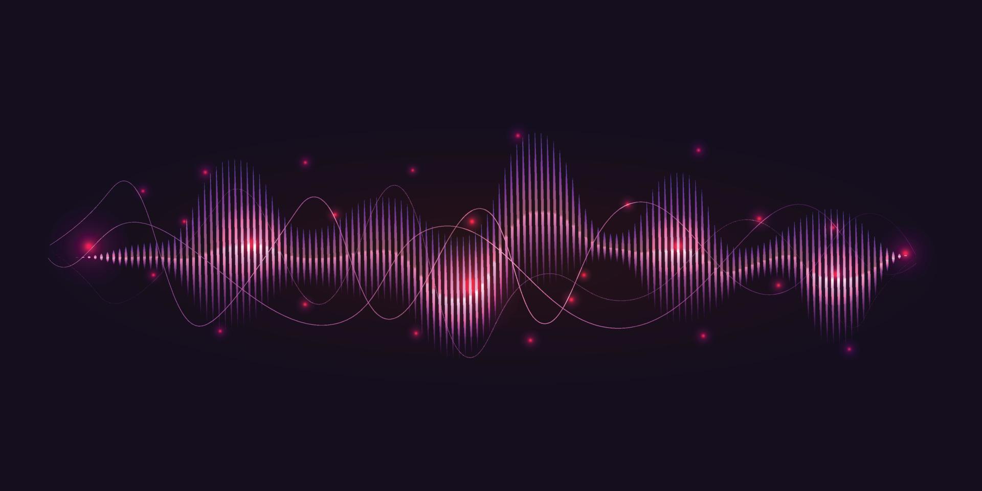 diseño de fondo de onda de audio estilo de color púrpura vector