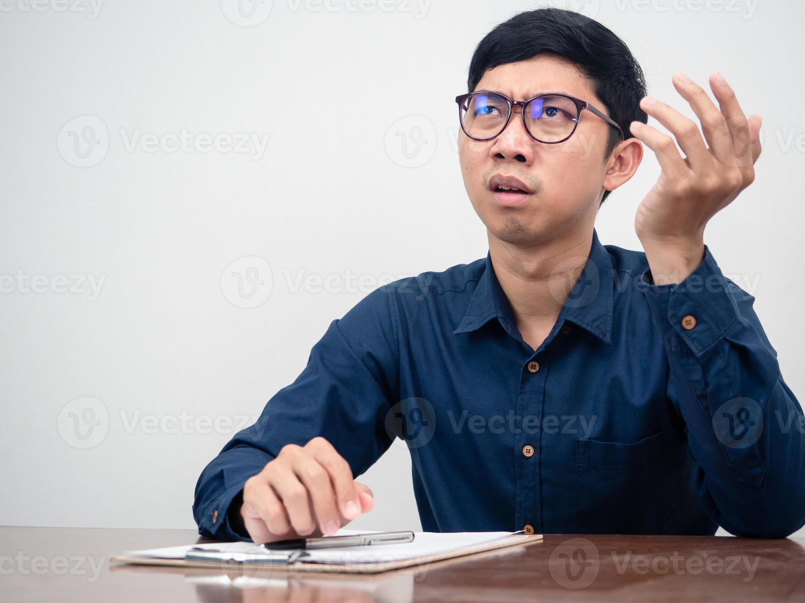Businessman feels serious with hard working on table 17073582 Stock