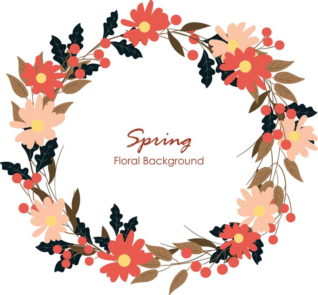Set of spring and summer wild flowers, plants, branches, leaves and herb. vector