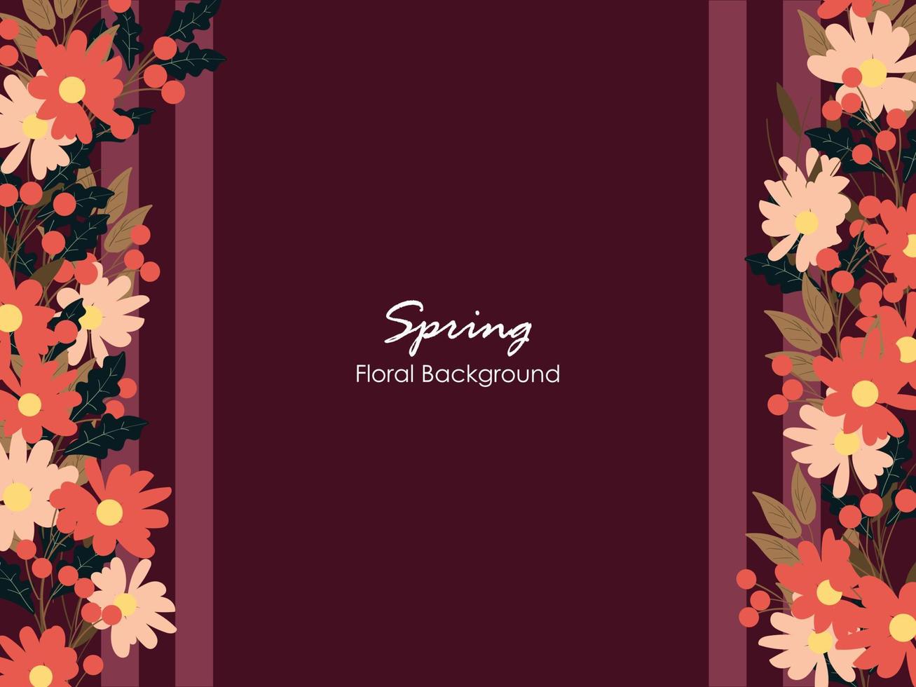 Set of spring and summer wild flowers, plants, branches, leaves and herb. vector