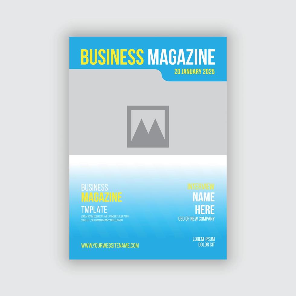 Business magazine cover template with photo vector