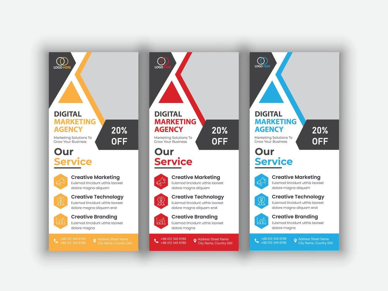 Vector corporate event rack card or dl flyer design template