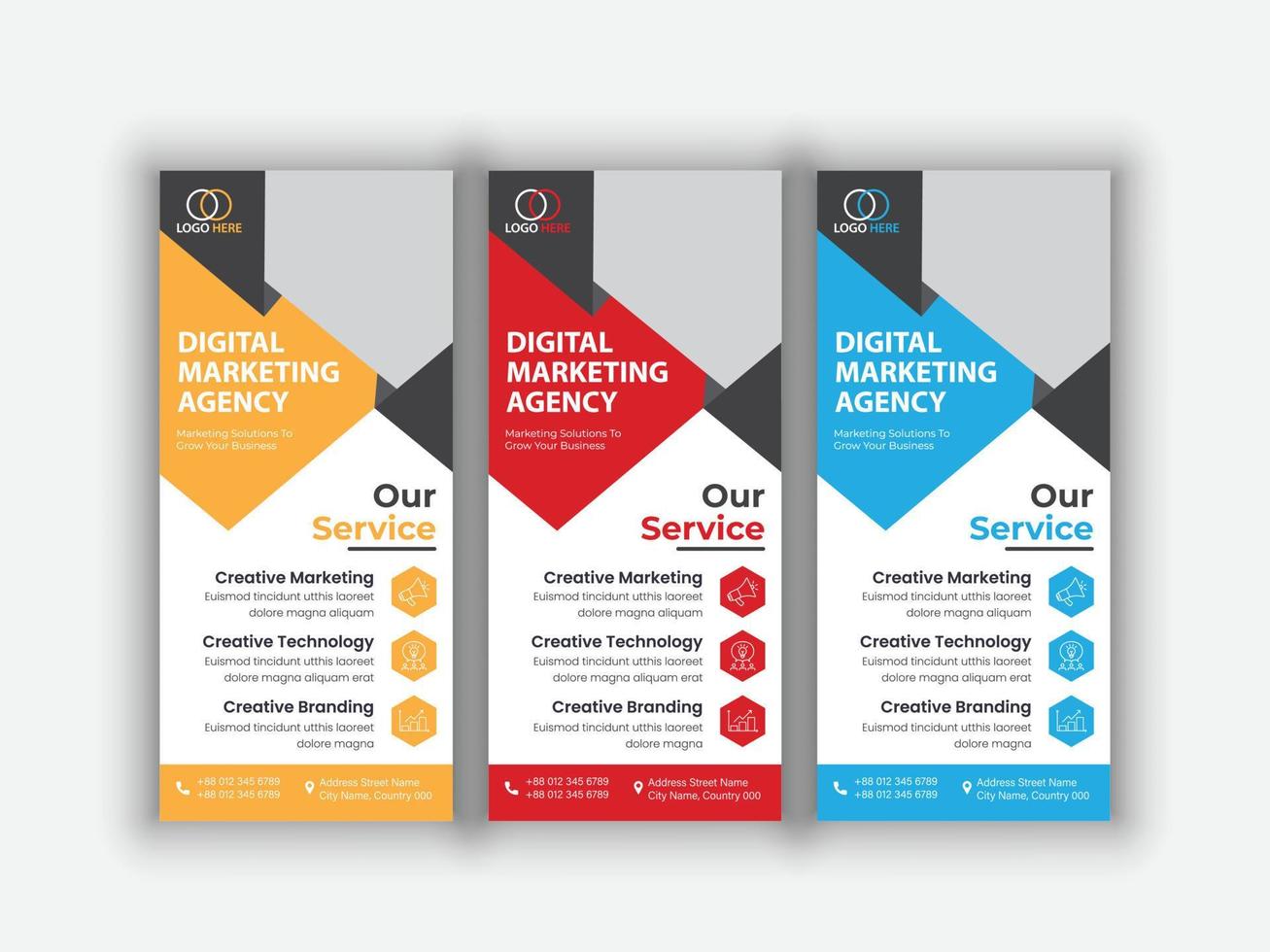 Vector corporate event rack card or dl flyer design template