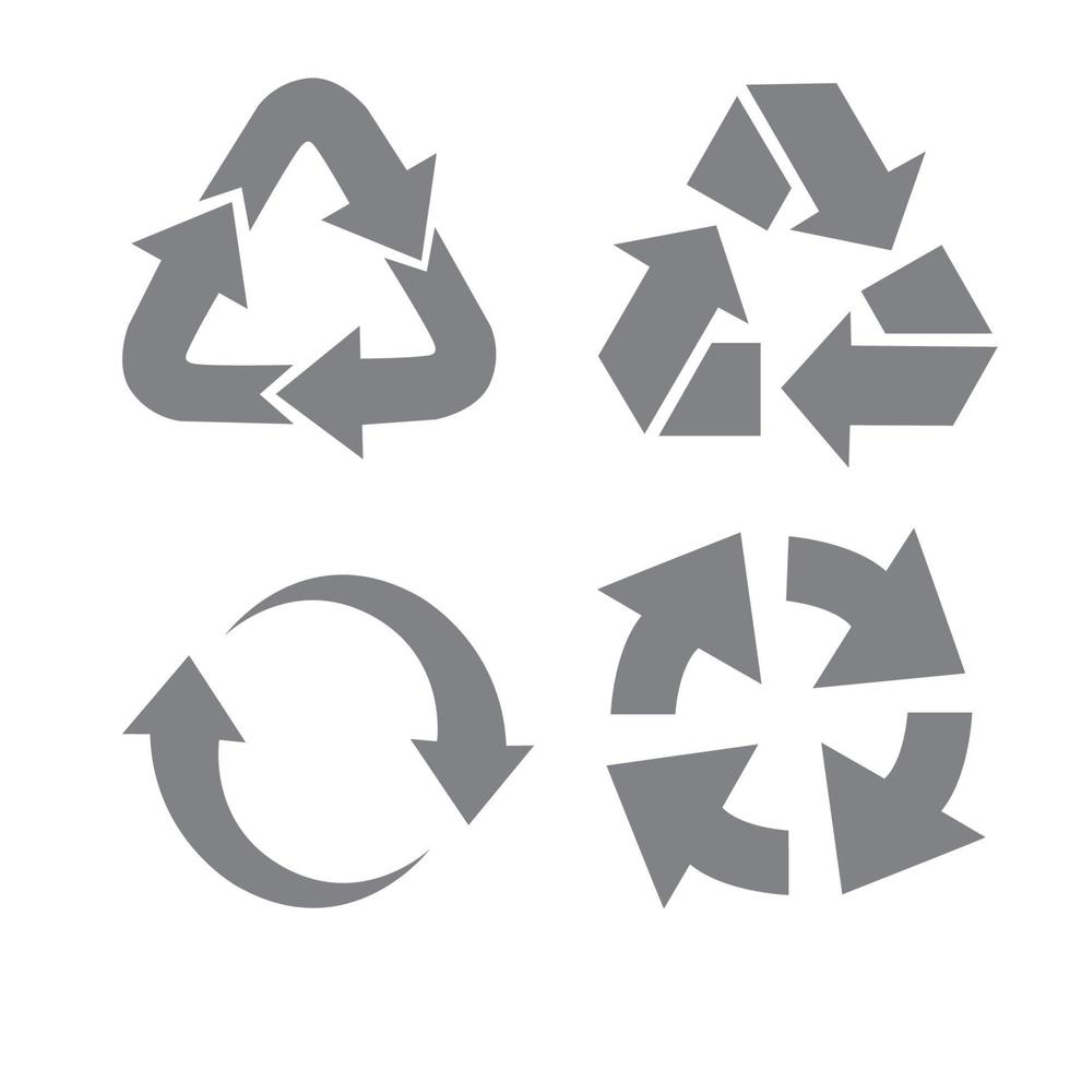 conjunto de símbolos de reciclaje universal vectorial. vector