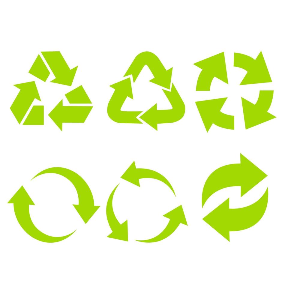 Set of vector universal recycling symbols.