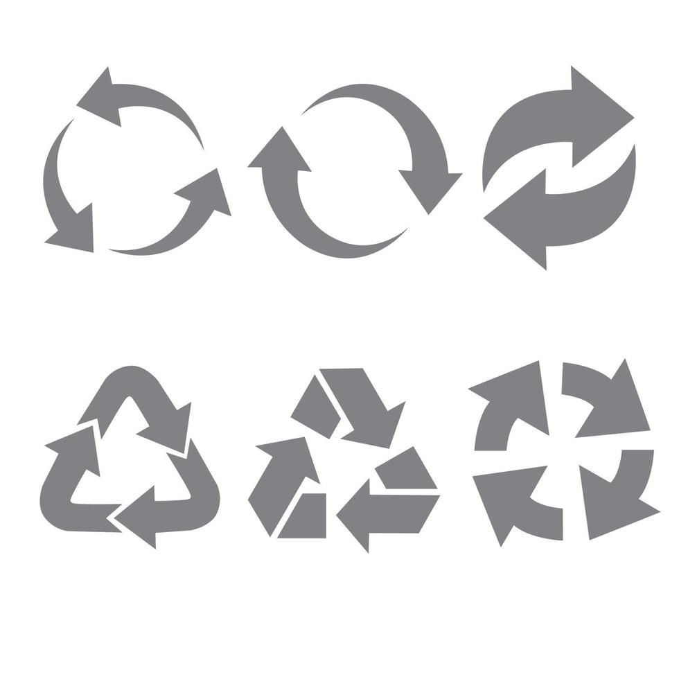 conjunto de símbolos de reciclaje universal vectorial. vector