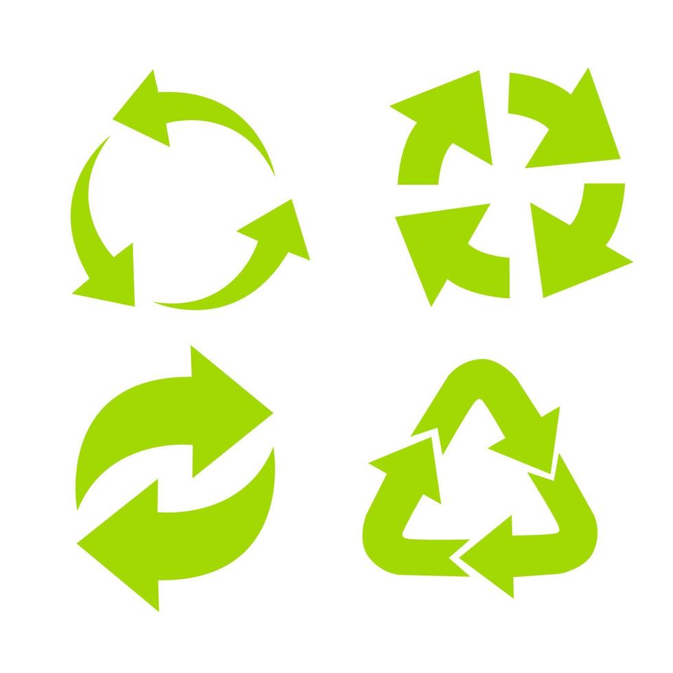 conjunto de símbolos de reciclaje universal vectorial. vector