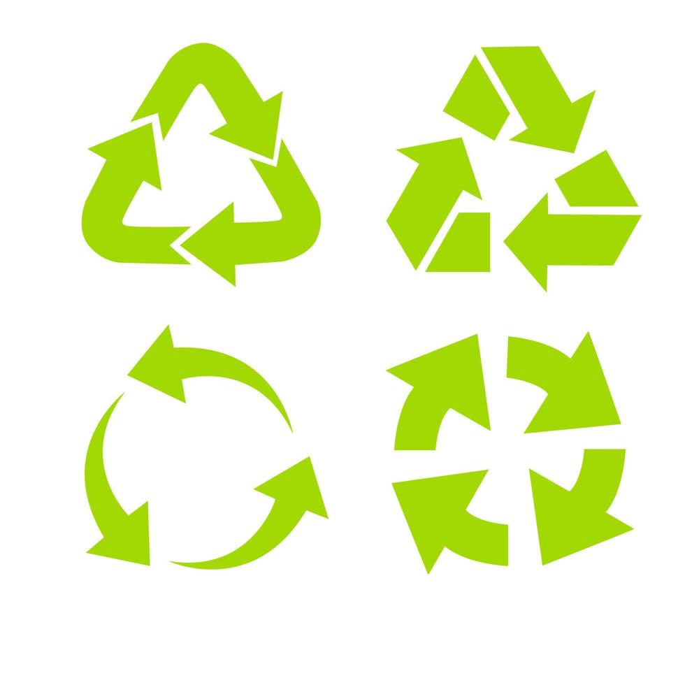 conjunto de símbolos de reciclaje universal vectorial. vector