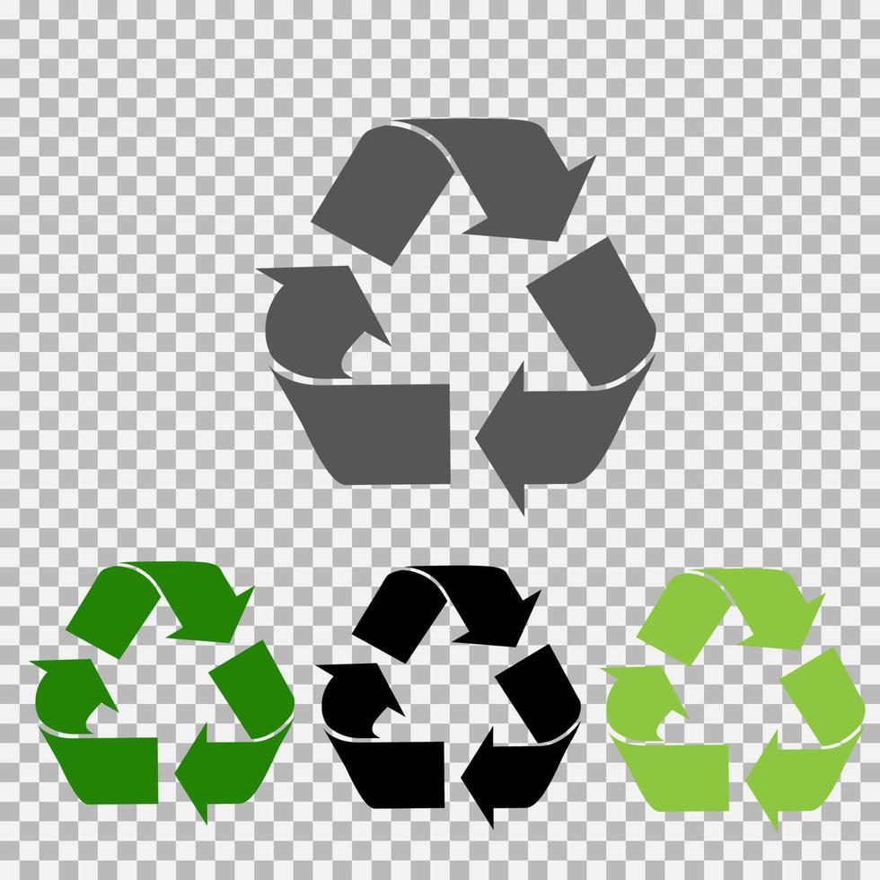 conjunto de símbolos de reciclaje universal vectorial. vector