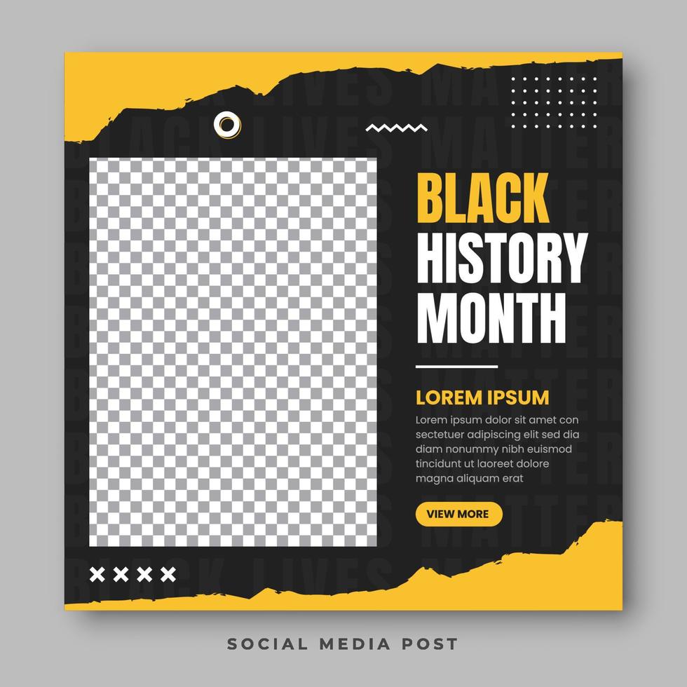 plantilla de redes sociales del mes de la historia negra vector