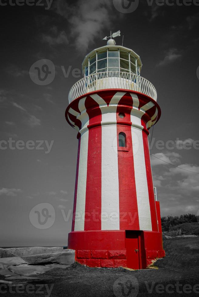 Red and White lighthouse photo