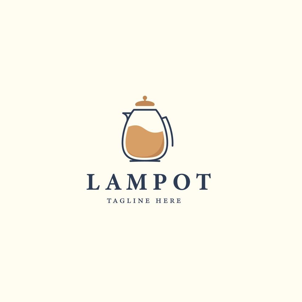 minimal line art teapot logo design vector free