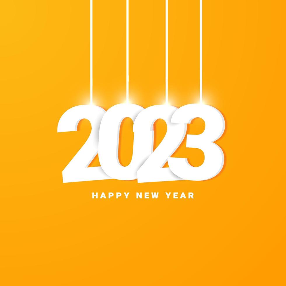 happy new year 2023 abstract background white lighting 3d text effect vector