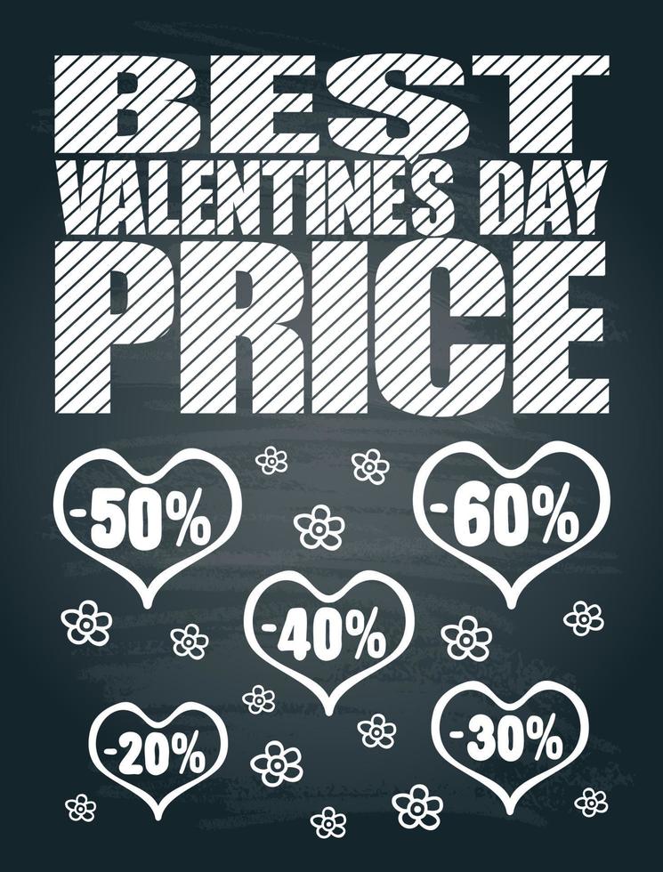 Best Valentine's Day Price chalkboard card vector