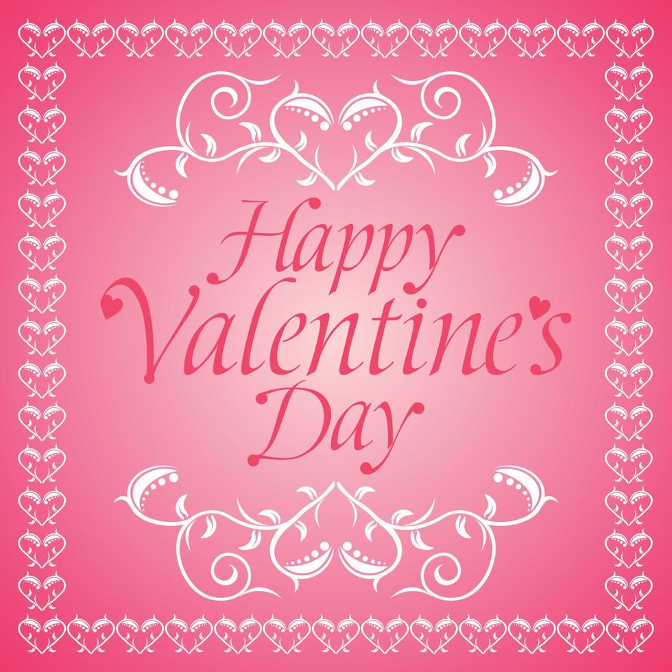 Pink Happy Valentines day background card vector