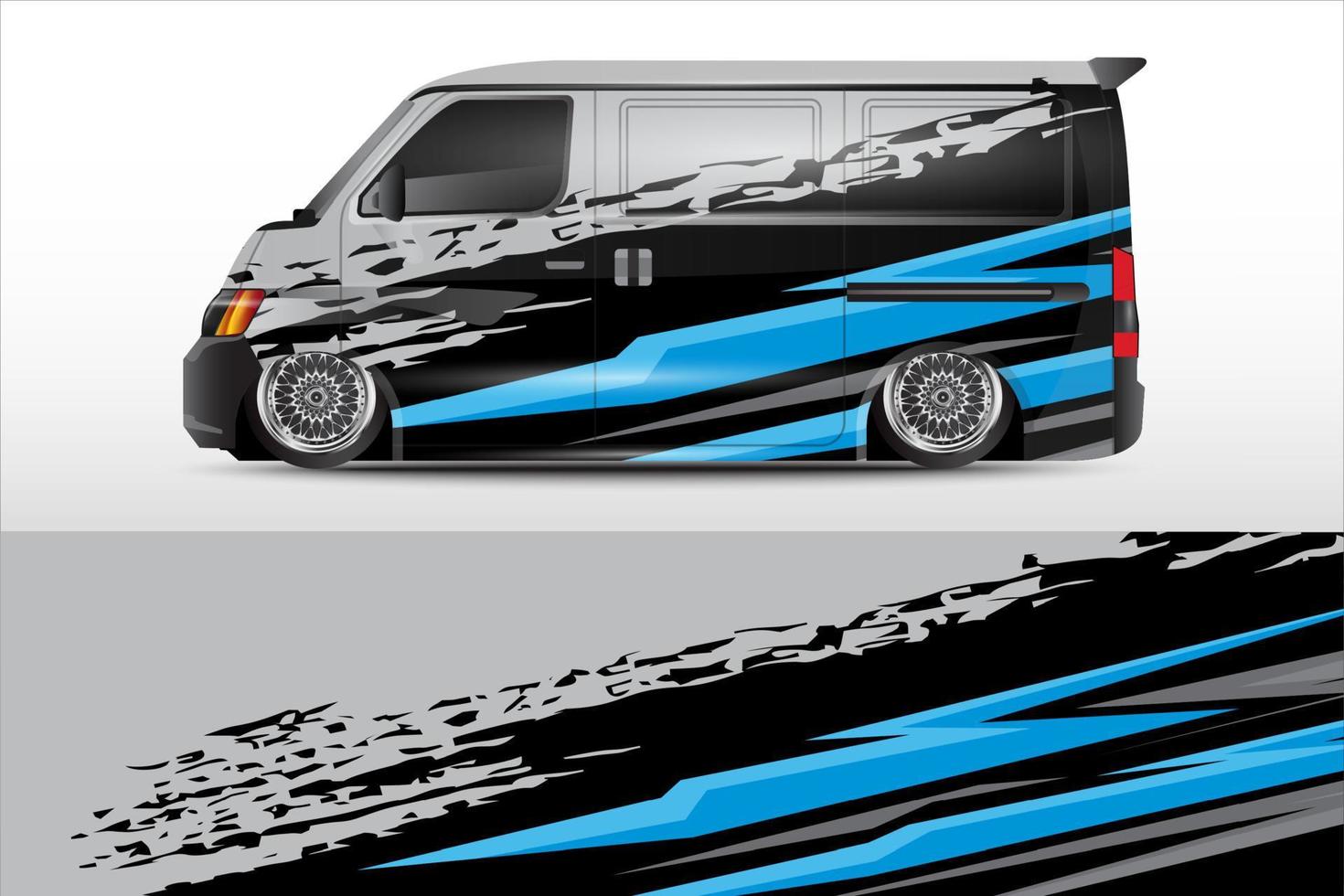 diseño de envoltura de autos de carreras para calcomanías de vinilo de vehículos y librea de calcomanías de compañías automotrices vector