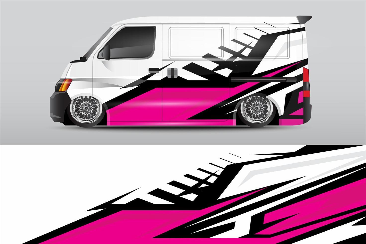 racing car wrap design for vehicle vinyl stickers and automotive company sticker livery vector