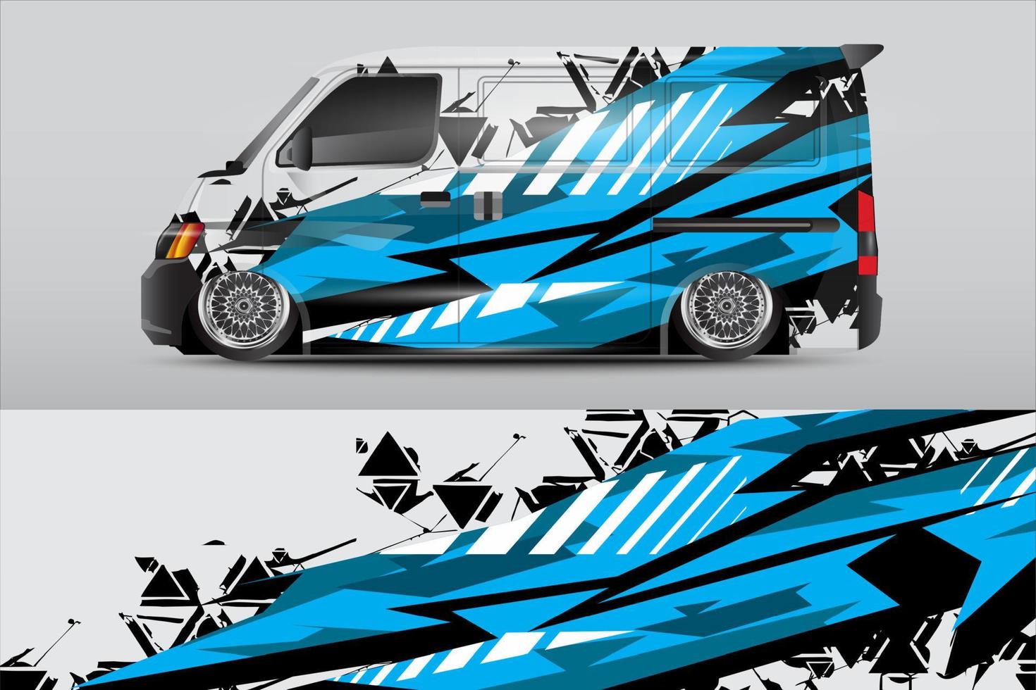 racing car wrap design for vehicle vinyl stickers and automotive company sticker livery vector