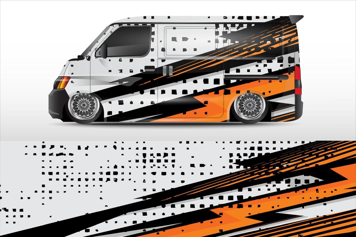 racing car wrap design for vehicle vinyl stickers and automotive company sticker livery vector