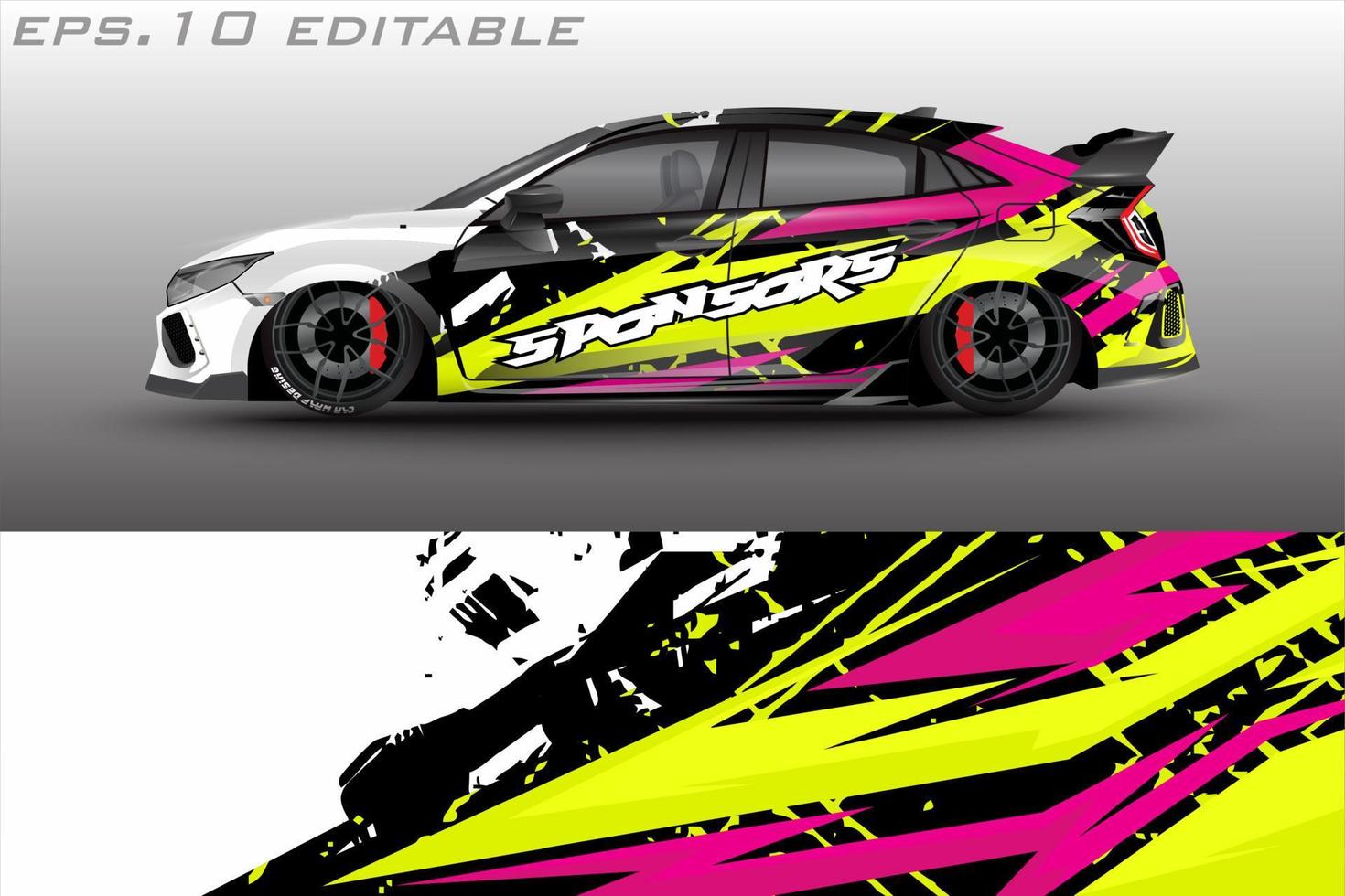 sports car sticker wrap background vector design