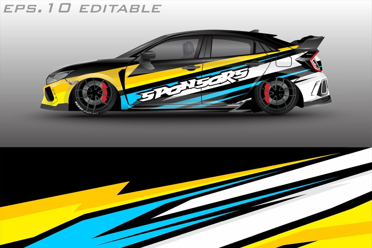 sports car sticker wrap background vector design