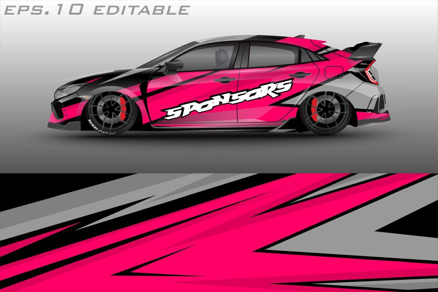 sports car sticker wrap background vector design